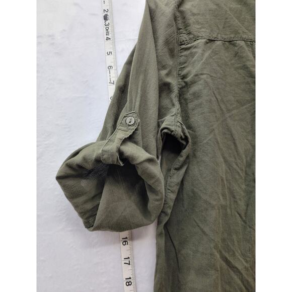 FYLO Army Green pull over blouse Size L - Picture 8 of 8